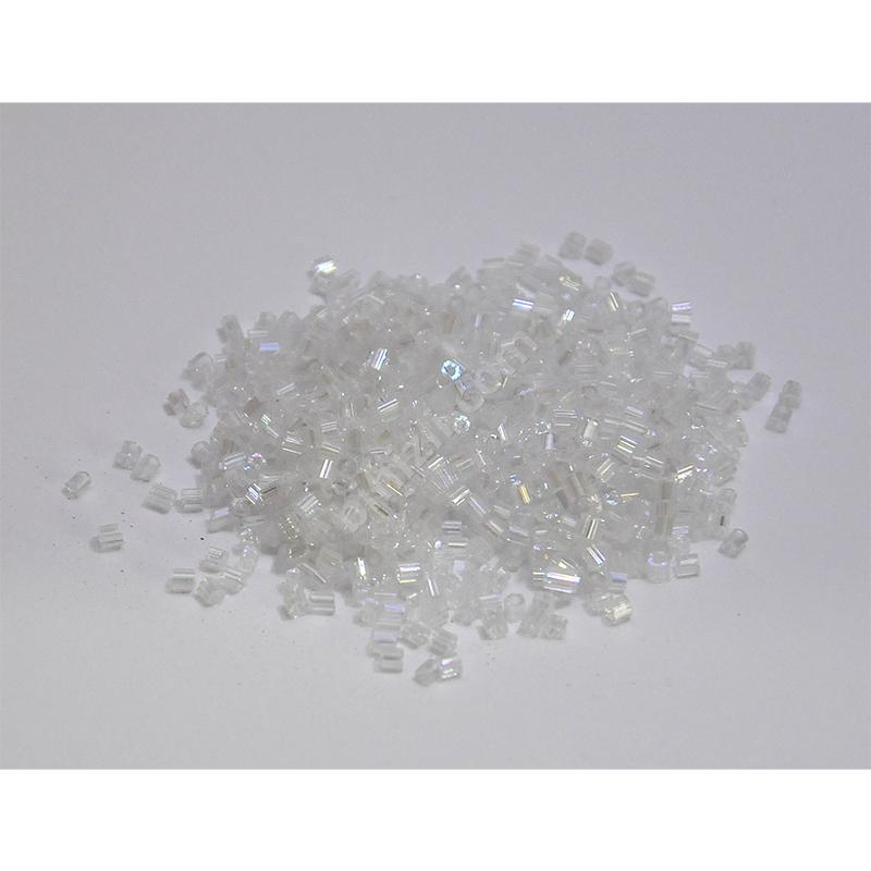 Cam Boru Boncuk ( Çap: 1 X 2,5 Mm ) 20 Gram Şeffaf Beyaz Renk